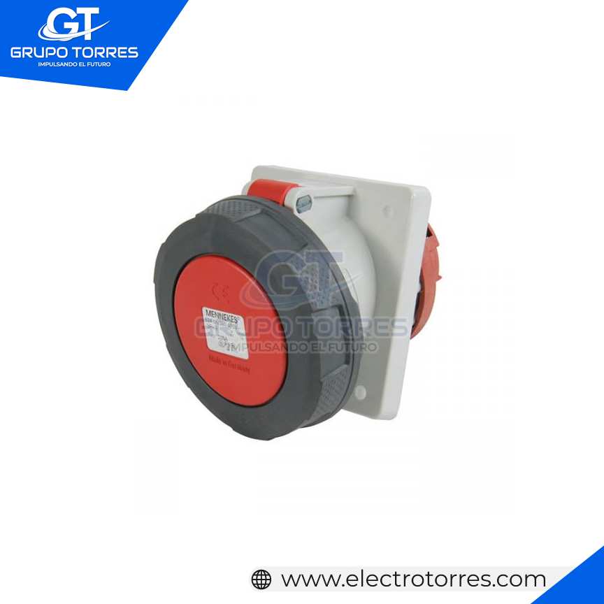 TOMACORRIENTE EMPOTRABLE 63A 3P + T 415V ROJO 6H