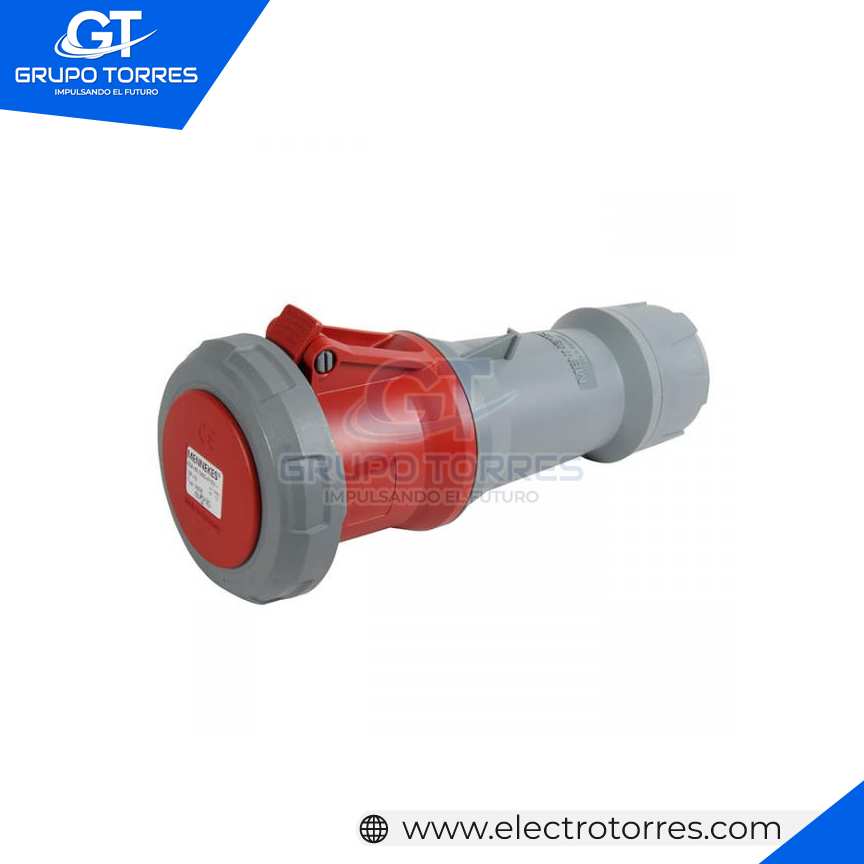 TOMACORRIENTE AÉREO 63A 3P+T 415V ROJO 6H POWERTOP PLUS