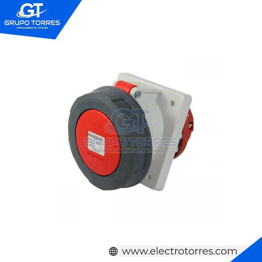 TOMACORRIENTE EMPOTRABLE 63A 3P+N+T 415V ROJO 6H