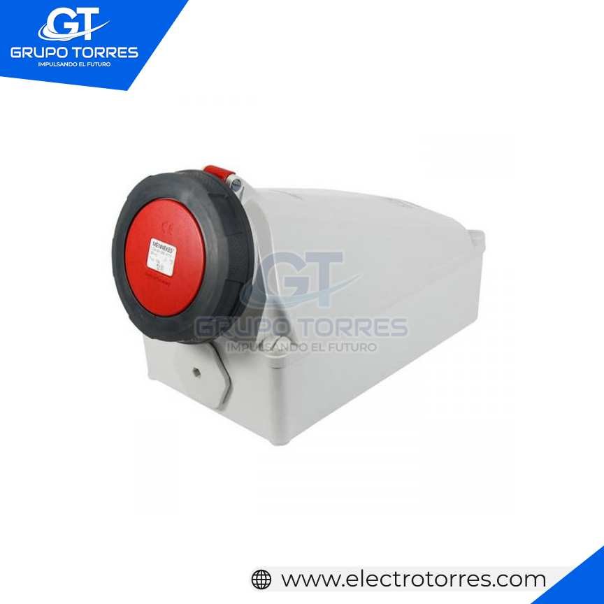 TOMACORRIENTE VISIBLE 125A 3P+T 415V ROJO 6H