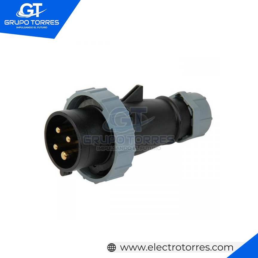 ENCHUFE 16A 3P + T 500V NEGRO 7H