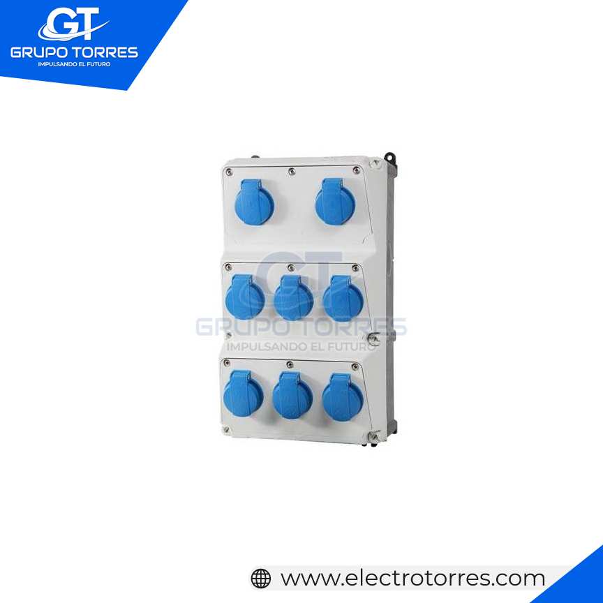 CAJA COMBINADA IP44 8 TOMACORRIENTES SCHUKO 16A 2P+T 250V