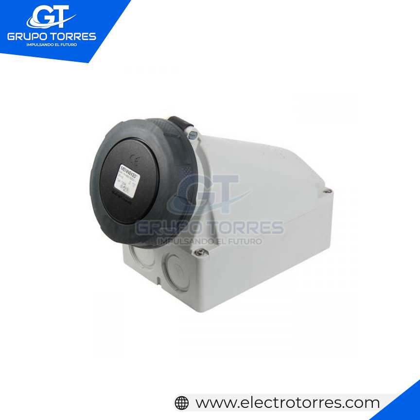 TOMACORRIENTE VISIBLE 63A 3P+T 500V NEGRO 7H