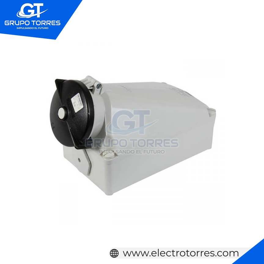 TOMACORRIENTE VISIBLE 125A 3P+T 500V NEGRO 7H
