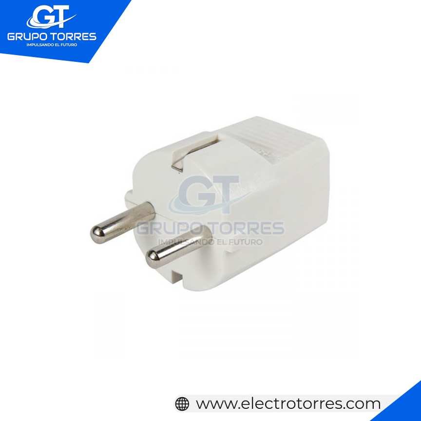 ENCHUFE SCHUKO VERTICAL BIPOLAR 2X16A L/T 250V BLANCO (4.8MM)