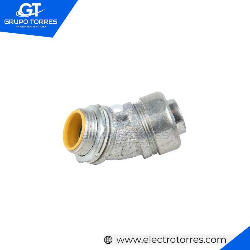 CONECTOR HERMÉTICO LIQUID TIGHT 45º DE 1´´ HIERRO FUNDIDO