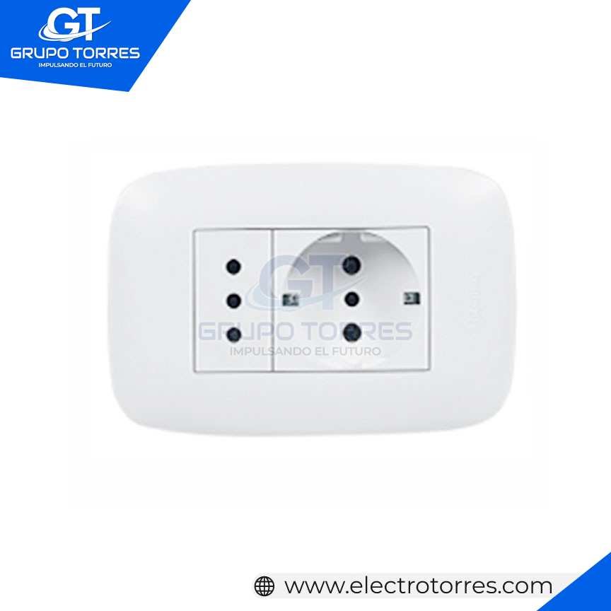 TOMACORRIENTE SCHUKO +3EN LINEA 10/16A 250V