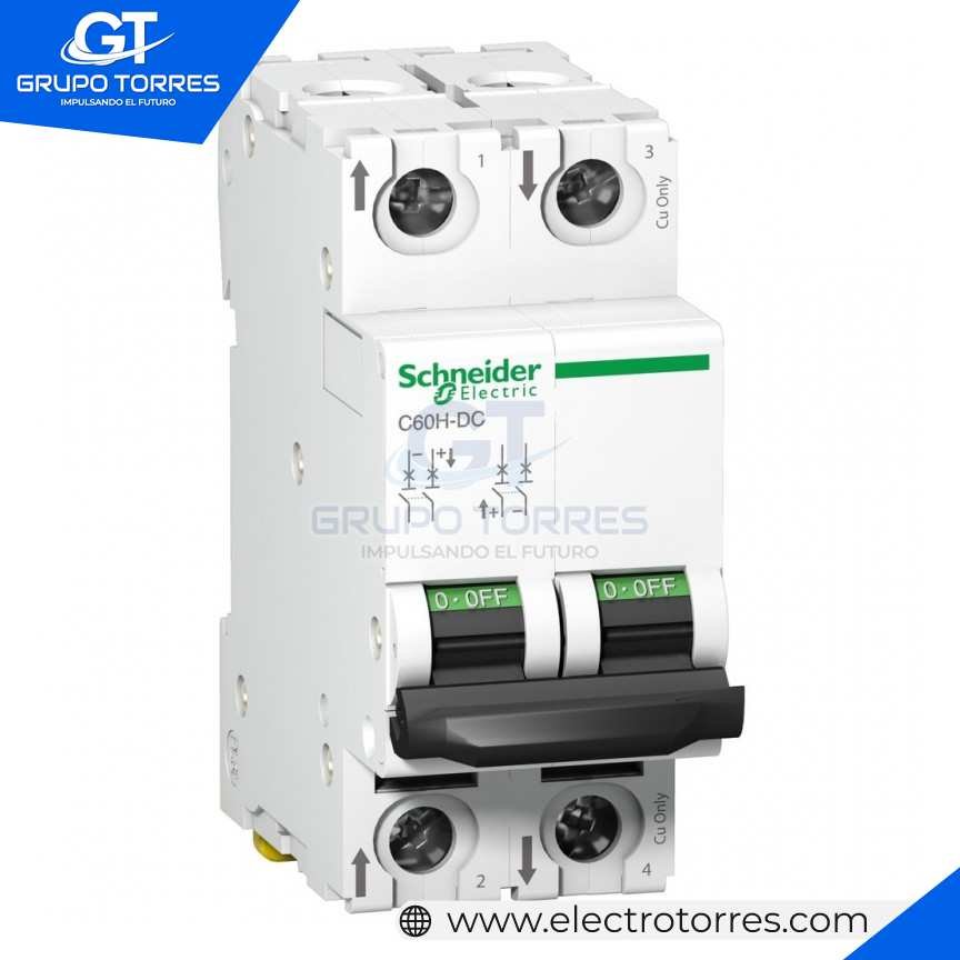 schneider termico 2P 6A C60H-DC T/RIEL 20KA-220VDC