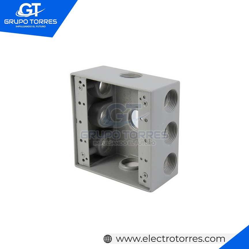CAJA CUADRADO 3/4´´ 9 SALIDAS ACERO