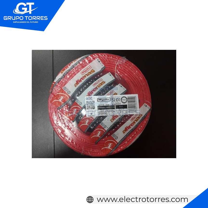 miguelez cable Afirenas L H07Z1-K(AS) 1X1.5mm2 450/750V ROJO X 200MTS