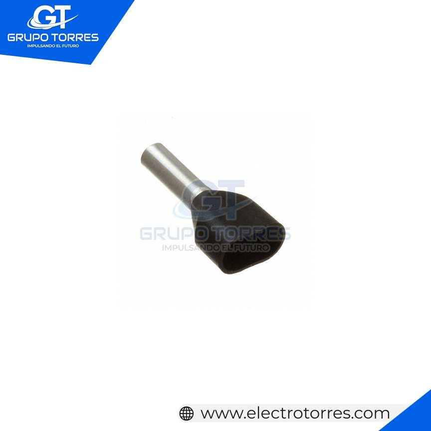 Terminal Doble Sobremoldeado [Ã˜E 4.9mm] Negro (Cable 10 awg)