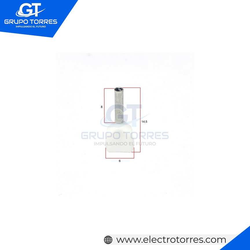 Terminal Doble Sobremoldeado [Ã˜E 1.8mm] Blanco (Cable 20 awg)